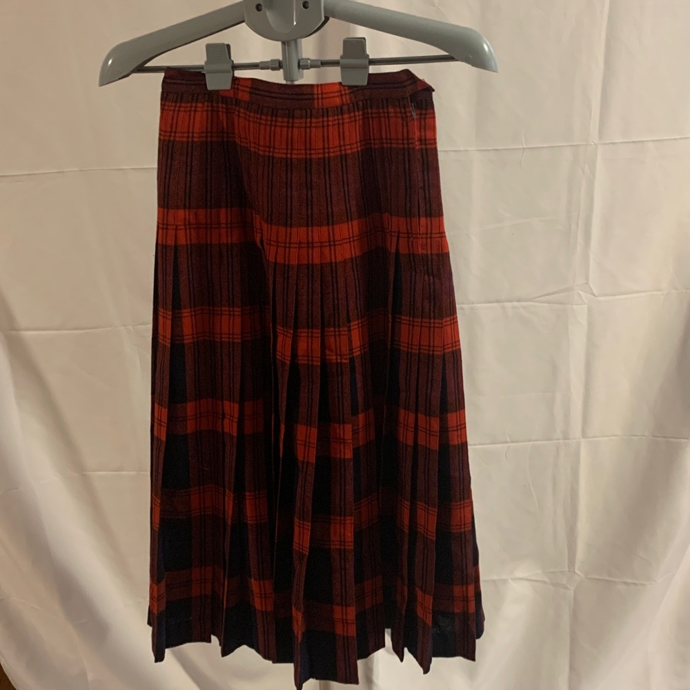 In 'n Outer by Spectator Vintage Plaid Lined Wool Skirt Reversible Size Small